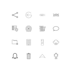 Web linear thin icons set outlined simple vector