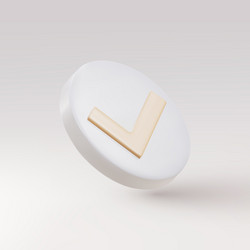 3d realistic check mark button - ok app icon vector