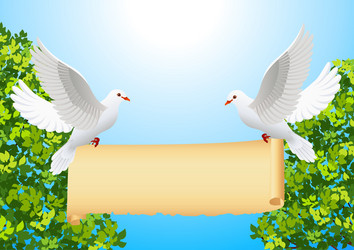 Doves with banner vector