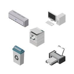 isometric cabinet set of garbage container wall vector image