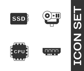 Set ram random access memory ssd card processor vector