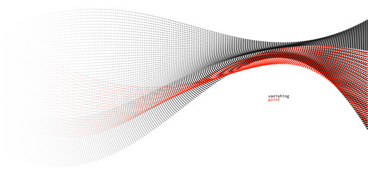 wave of flowing vanishing particles abstract vector