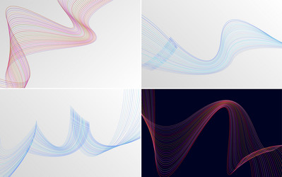 collection of geometric minimal lines pattern set vector image