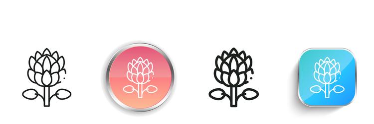 king protea icon thin linear regular and button vector image