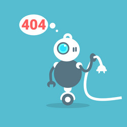 Robot Connection Error - 404 Not Found vector image