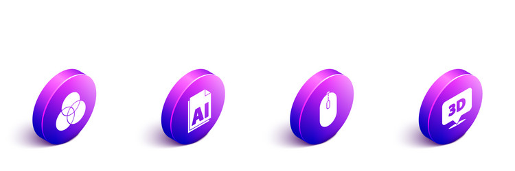 set isometric rgb and cmyk color mixing ai file vector image