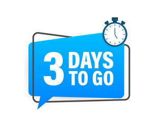 3 days to go countdown timer clock icon time vector image