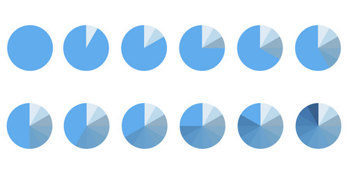 chart icon segment infographic set with circle vector image