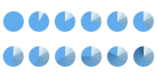 Chart icon segment infographic set with circle vector