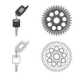 Isolated object auto and part icon collection vector