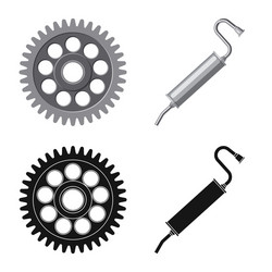 isolated object of auto and part logo collection vector image