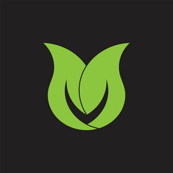 Letter cd linked green leaf geometric logo Vector Image
