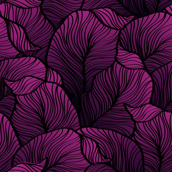 retro seamless pattern with abstract doodle leaves vector