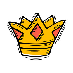 hand drawn crown sketch style royal tiara