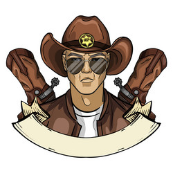 hand drawn sketch cowboy icon vector