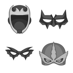 isolated object of hero and mask symbol set vector image
