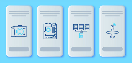 set line motherboard server data web hosting vector image