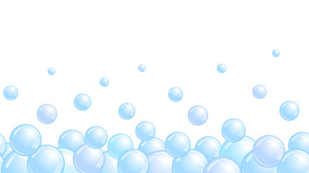 Soap bubbles pattern repeated horizontal foam vector