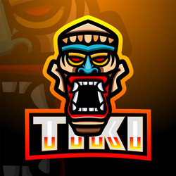 Tiki mask mascot esport logo design vector