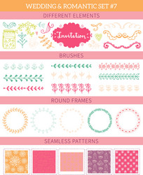 wedding vintage elements big collection vector