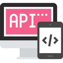 api interface flat web icon vector image