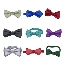 bow tie men set cartoon vector