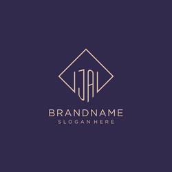 initials ja logo monogram with rectangle style vector image