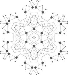 shape molecular structure with lines and dots vector image
