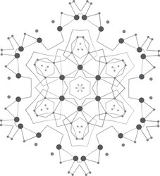 shape molecular structure with lines and dots vector