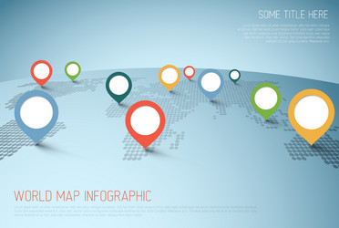 world map with pointer marks vector image