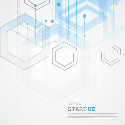 abstract connect hexagonal structure background vector image