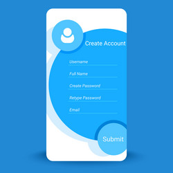 create account user interface design vector image