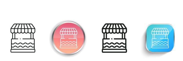 kiosk icon thin linear regular and button style vector image