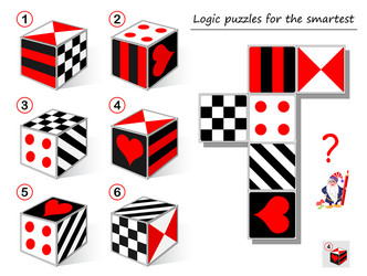 Logic Cube Puzzle - Find the Match vector image
