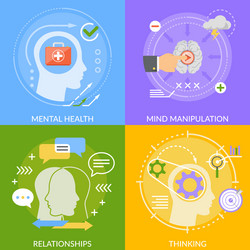 Mental disorders flat set Royalty Free Vector Image