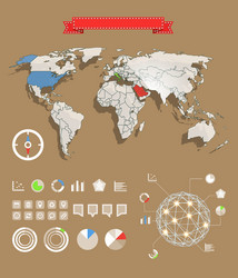 World Map with Charts and Data Visualization vector image