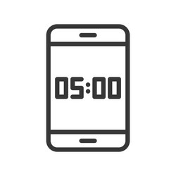 digital time on device screen and clock vector image
