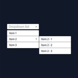 drop-down list with menu items for the website vector image