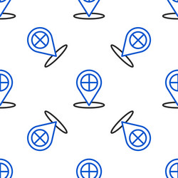 Line map pointer with taxi icon isolated seamless vector