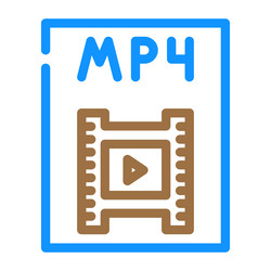 Mp4 file format document color icon vector