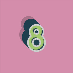 retro 3d character from a fontset vector image