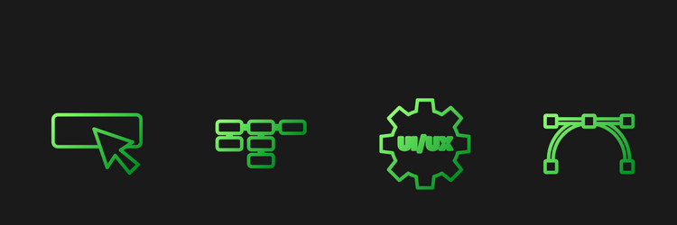 set line ui or ux design site map and bezier vector image