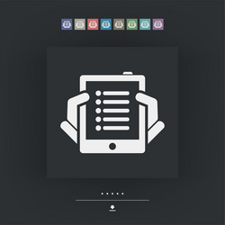 Tablet list icon vector