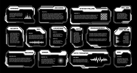 white futuristic hud ui elements sci-fi user vector image