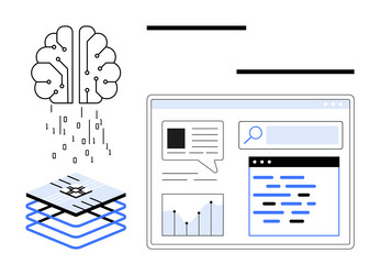 artificial intelligence processing and data vector image