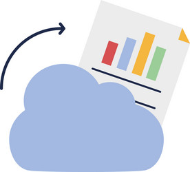 cloud with paper document file flat style vector image