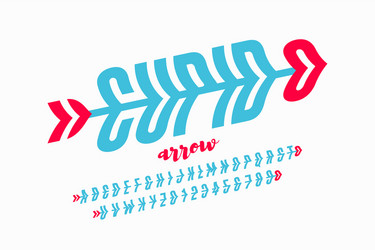 cupids arrow style font vector