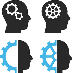 Intellect gears flat icons Royalty Free Vector Image