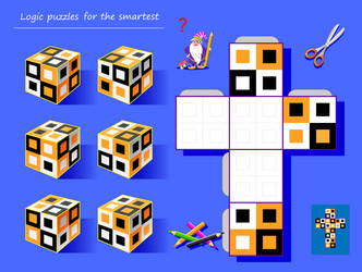 logic puzzle game for smartest draw ornaments vector image