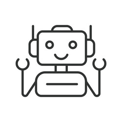robot icon in line design android machine vector image